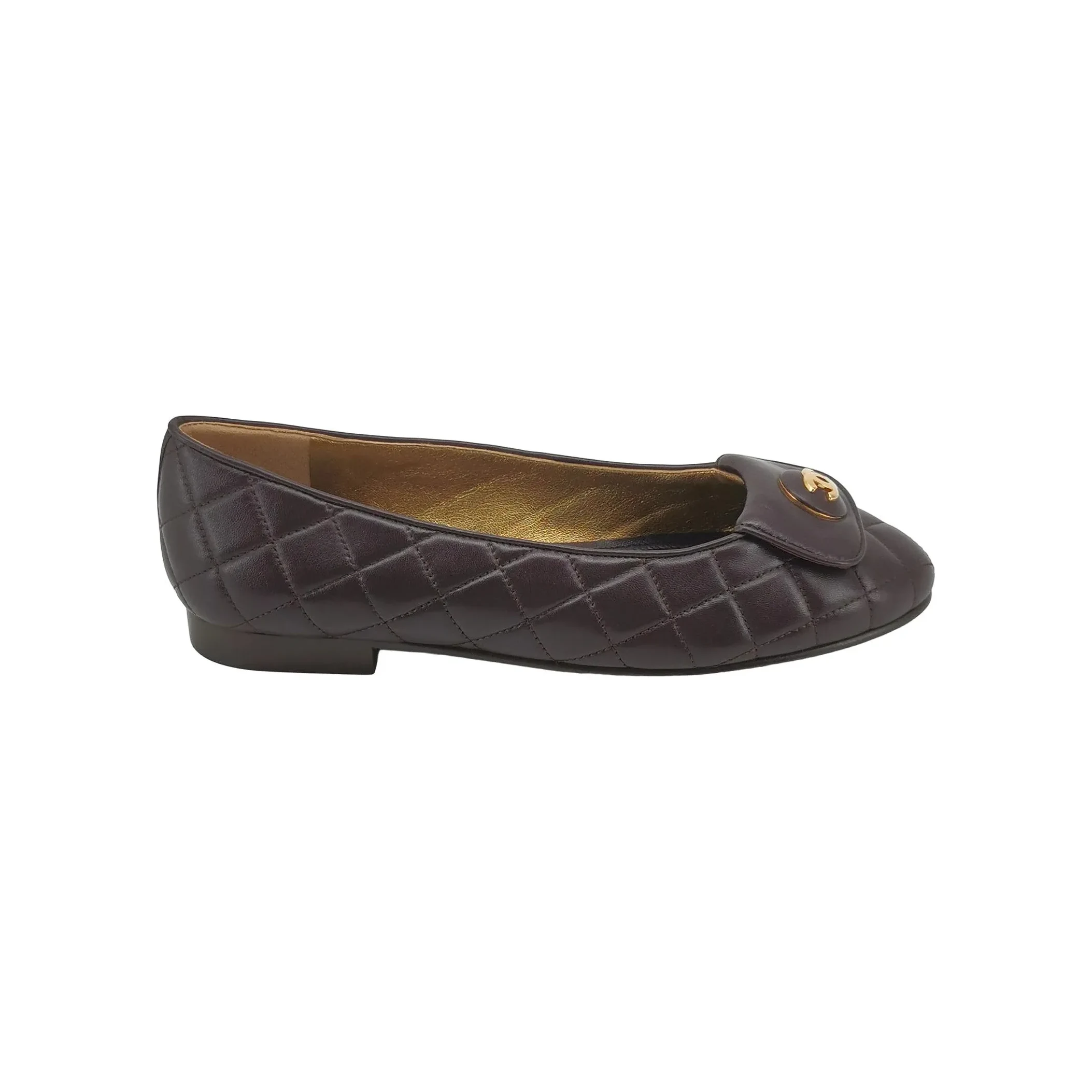 Chanel Quilted Flats, Brown