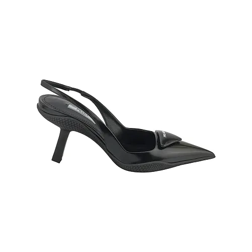 Prada Pointed Stiletto Pumps, Logo
