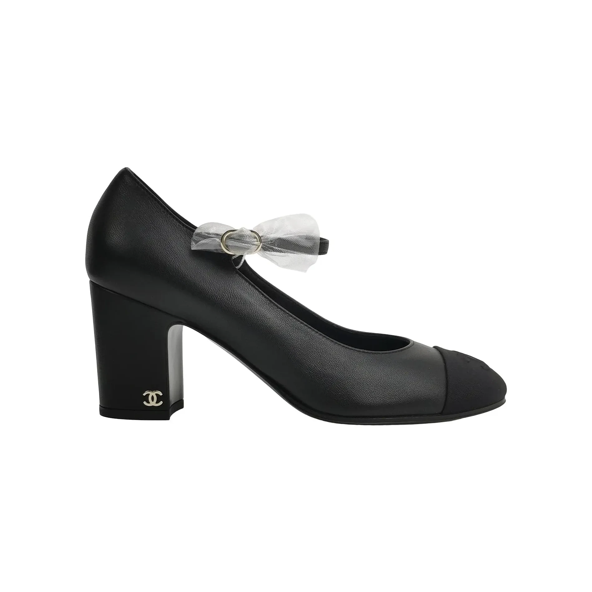 Chanel Double-C Block-Heel Pumps, Black