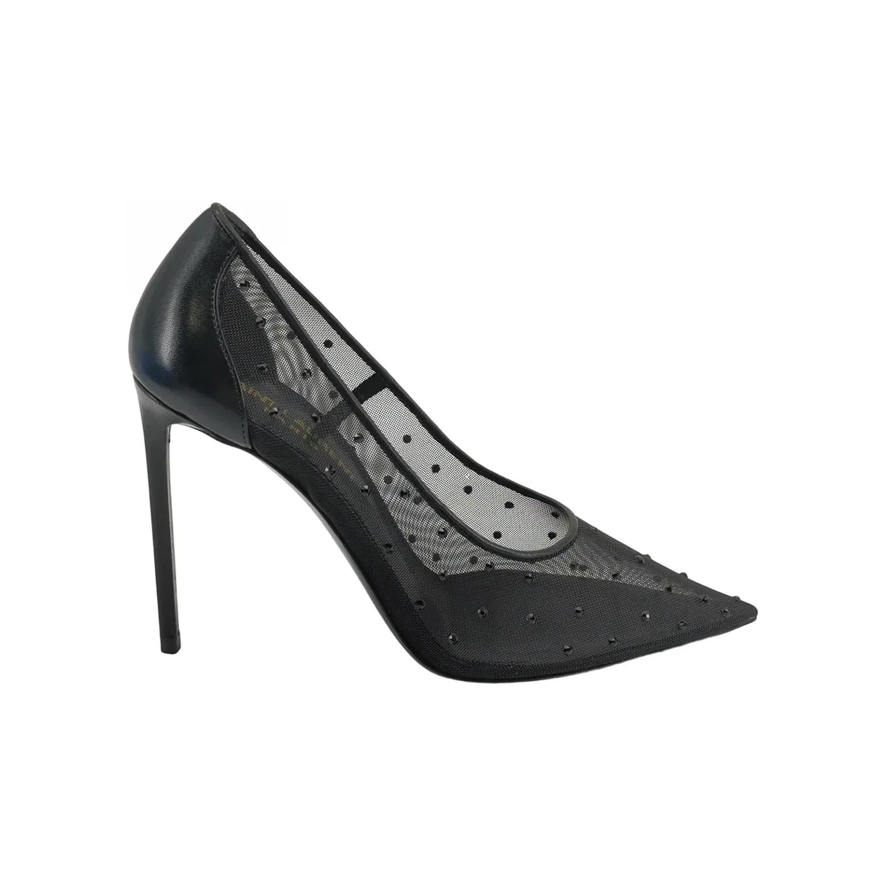 Saint Laurent Crystal Stiletto Pumps, Black