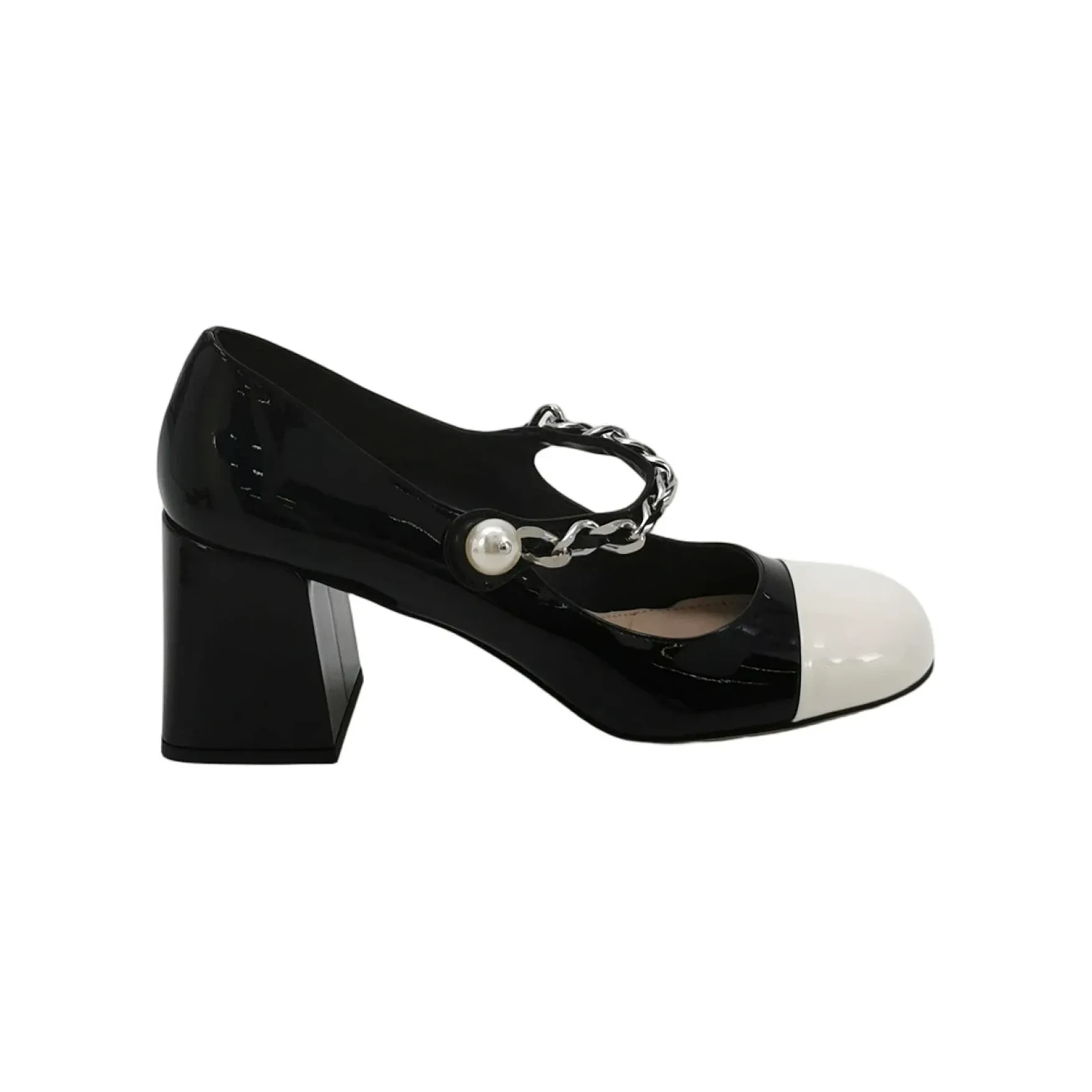 Miu Miu Square-Toe Block Pumps, Black