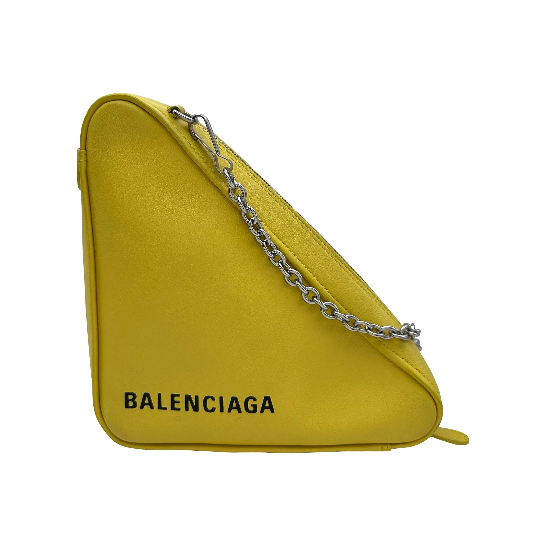 Logo Print Triangle Chain Shoulder Bag