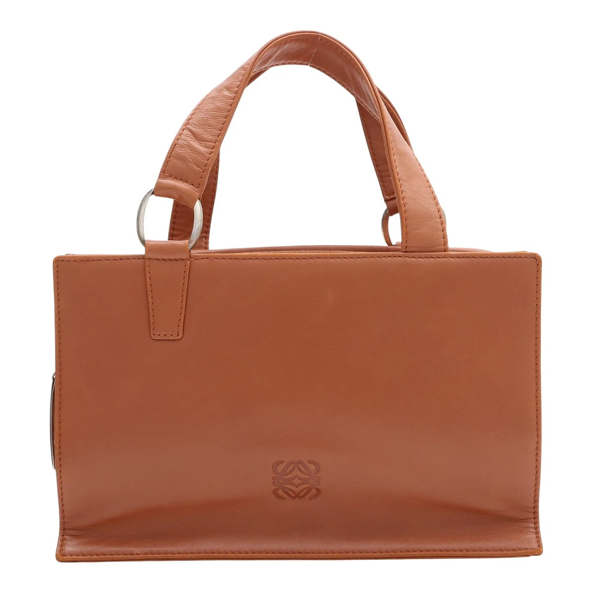 Anagram embossed handbag in brown