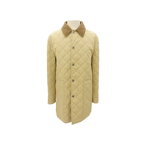 Quilted Gancini Button Coat Beige