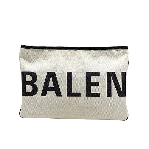 Ivory Black Canvas Pouch
