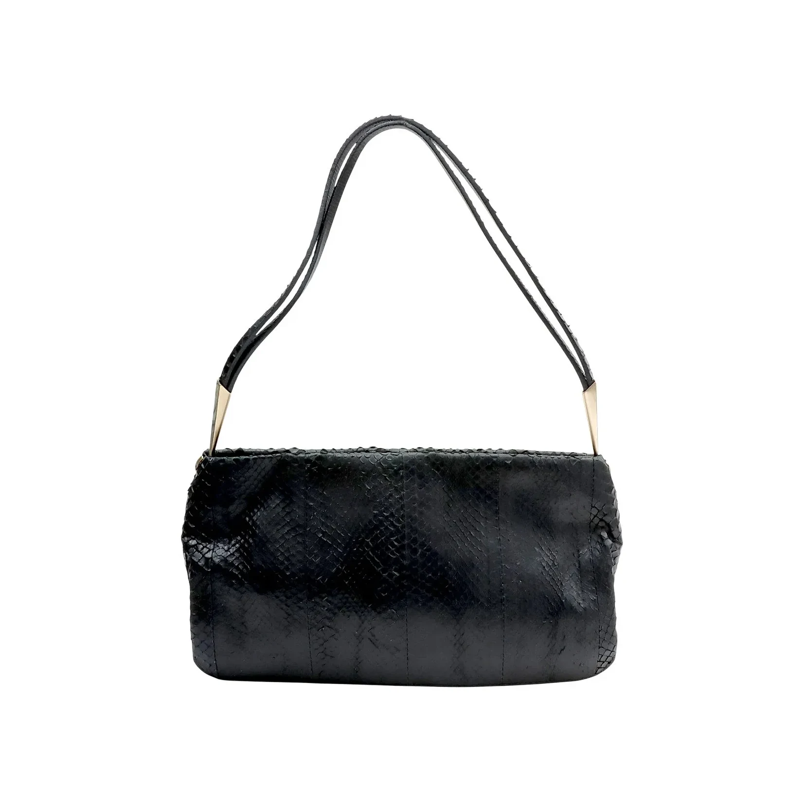 Python Shoulder Bag - Black