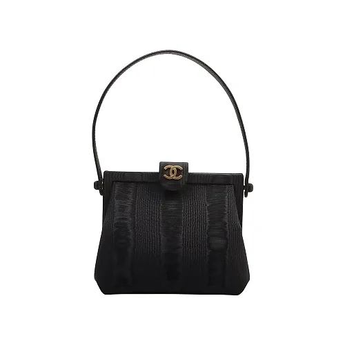 Circa 1998 CC Logo Plate Handbag Black