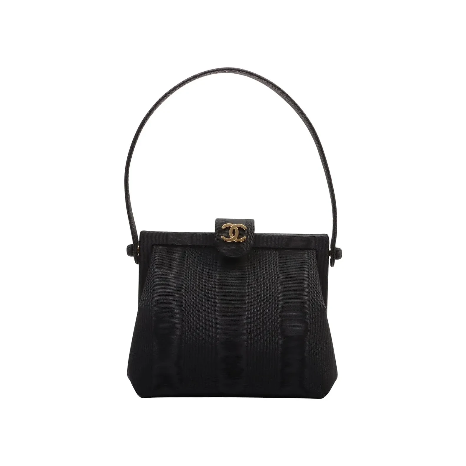Circa 1998 CC Logo Plate Handbag Black