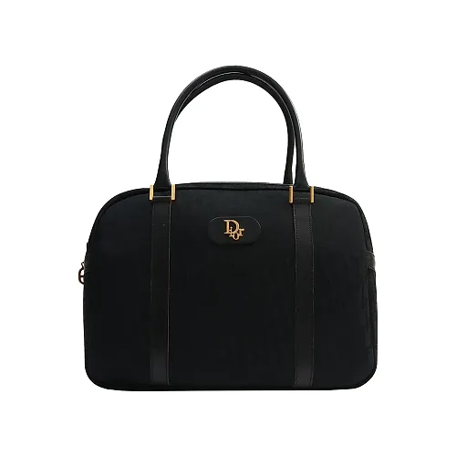 Trotter Pattern Logo Plate Handbag Black