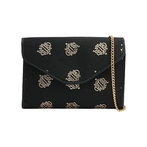 Logo Emblem Chain Bag in Black