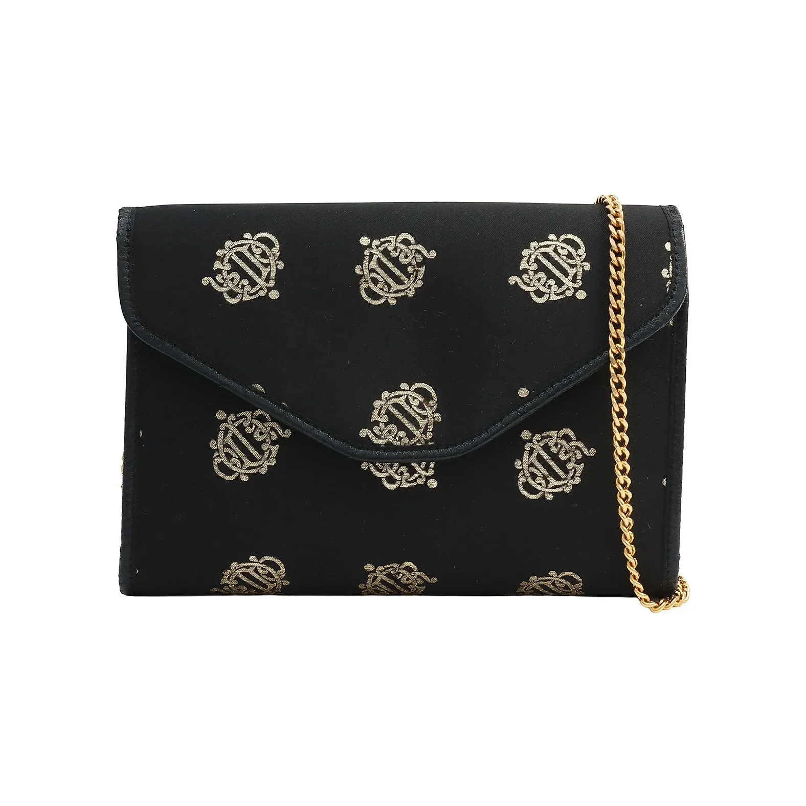 Logo Emblem Chain Bag in Black