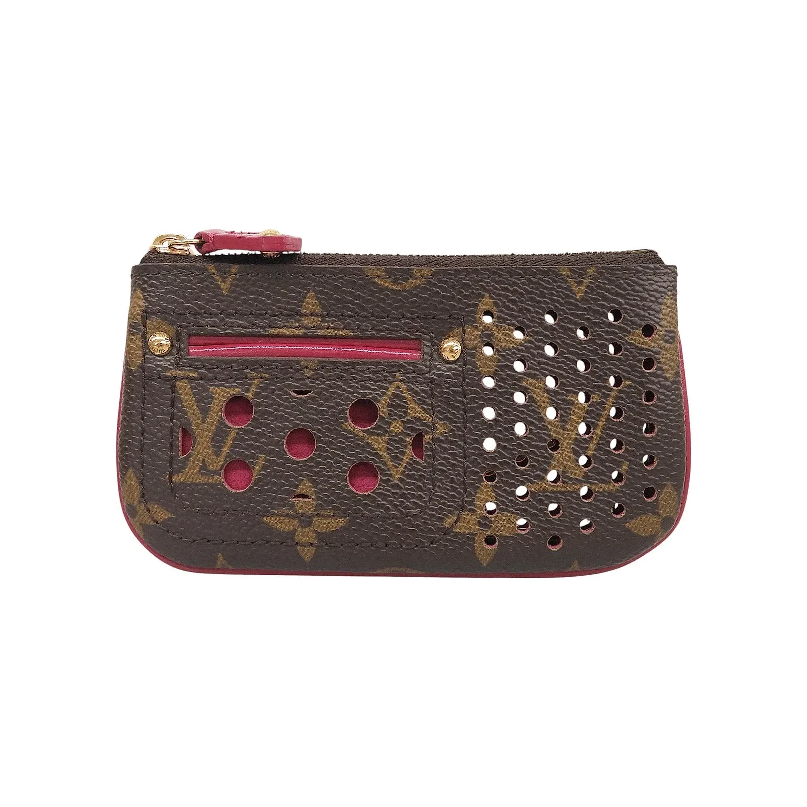 2006 Monogram Perfo Pochette Cles Brown/Fuchsia Coin Case