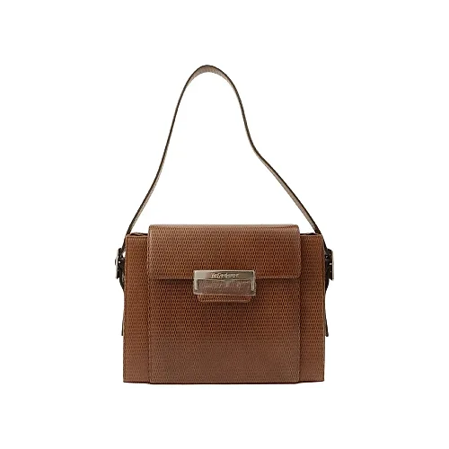 Logo Plate Shoulder Bag Brown