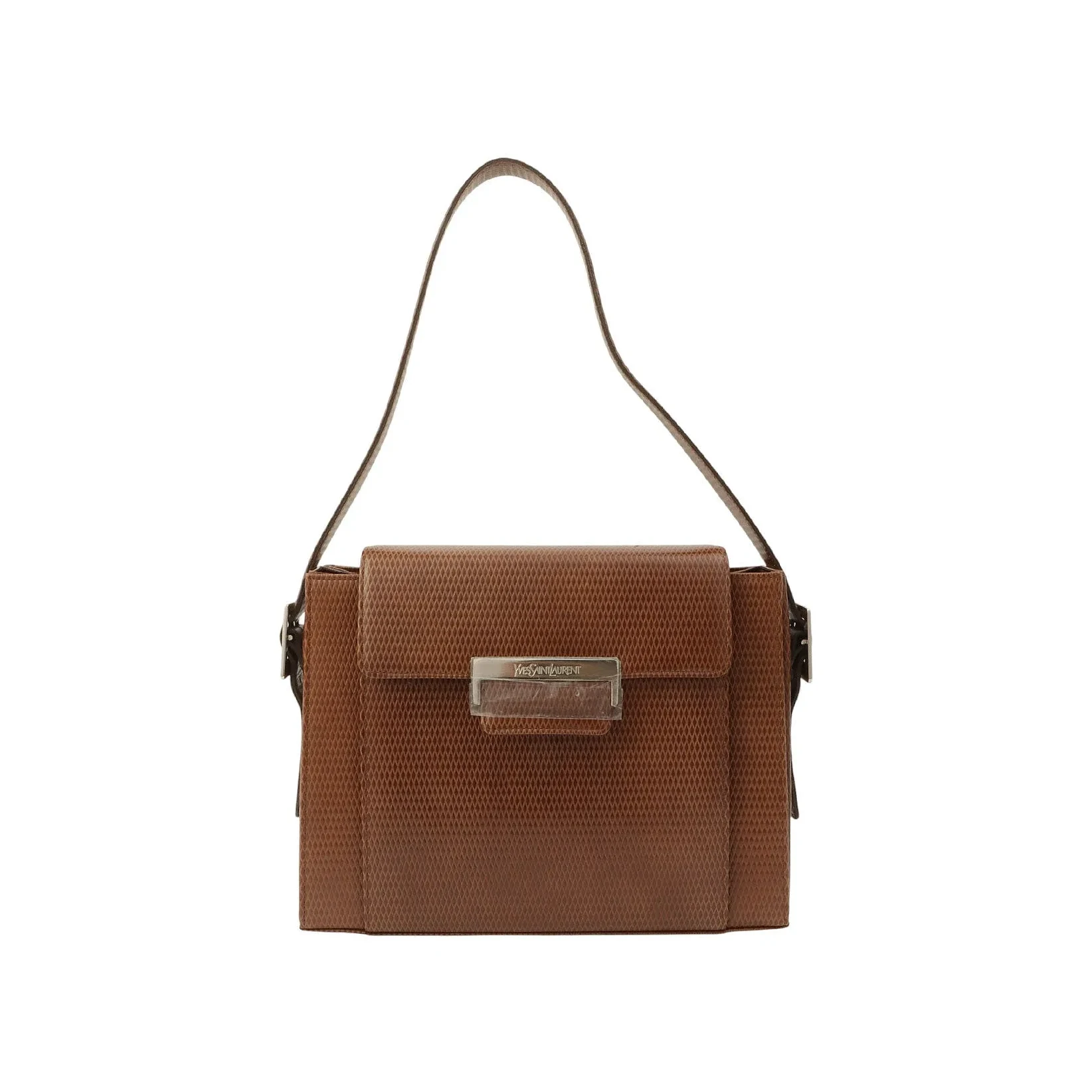 Logo Plate Shoulder Bag Brown