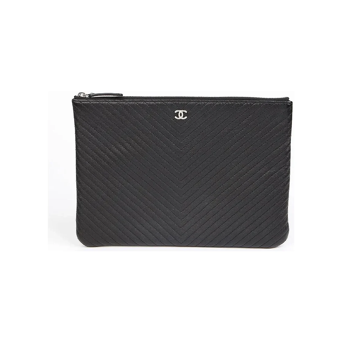 Caviar Chevron Medium Clutch