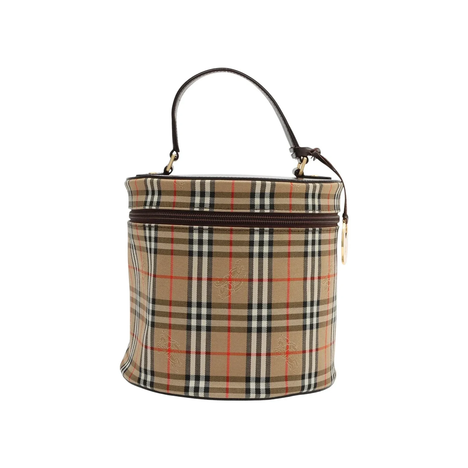 Nova Check Pattern Logo Charm Handbag Beige/Brown