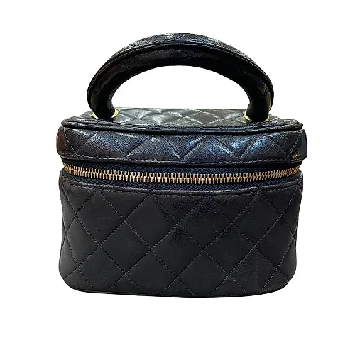 Lambskin Top-Handle Vanity Bag