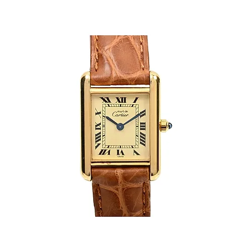 SV925 Must Tank Vermeil SM 84918223 Quartz Ivory Wristwatch