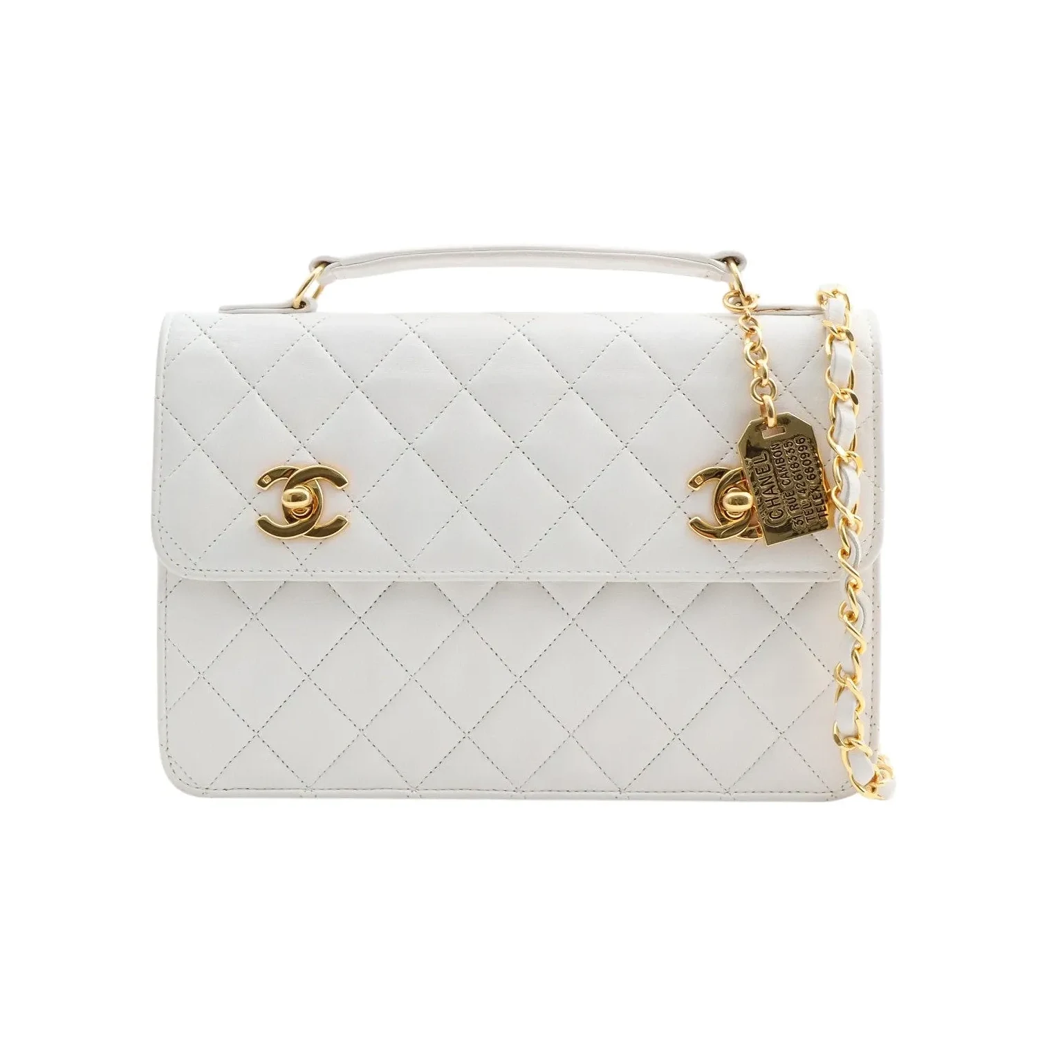 Circa 1990 Double CC Turnlock 2-Way Bag White Other Bags