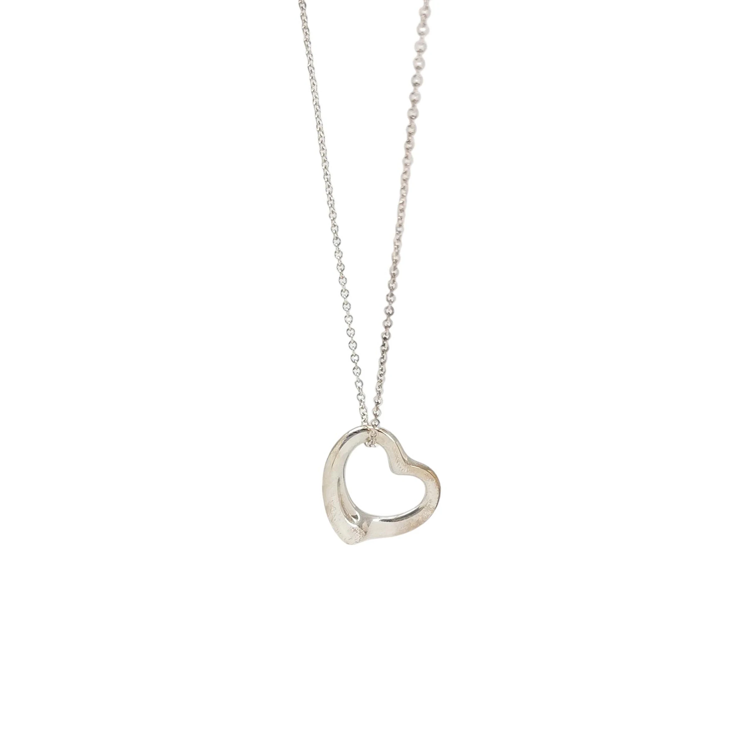 Tiffany & Co. Elsa Peretti Open Heart Sterling Silver Necklace