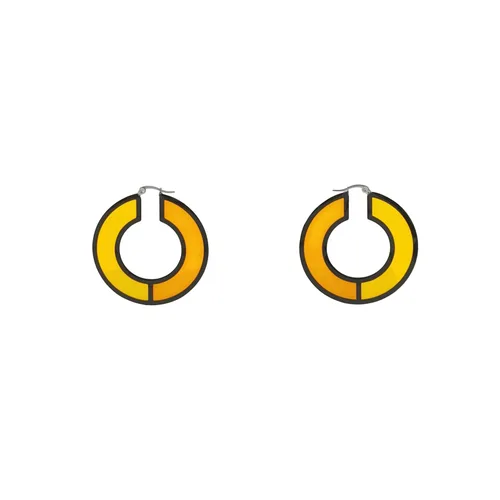 Celine Orange Round Earrings