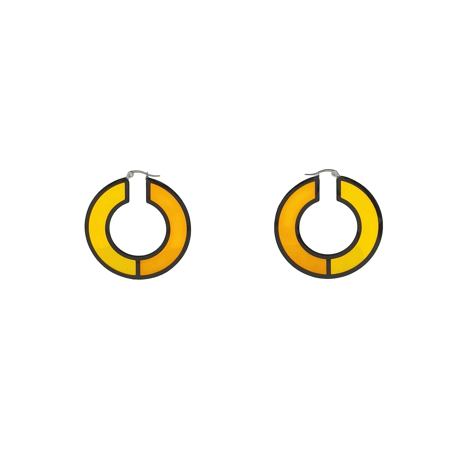Celine Orange Round Earrings