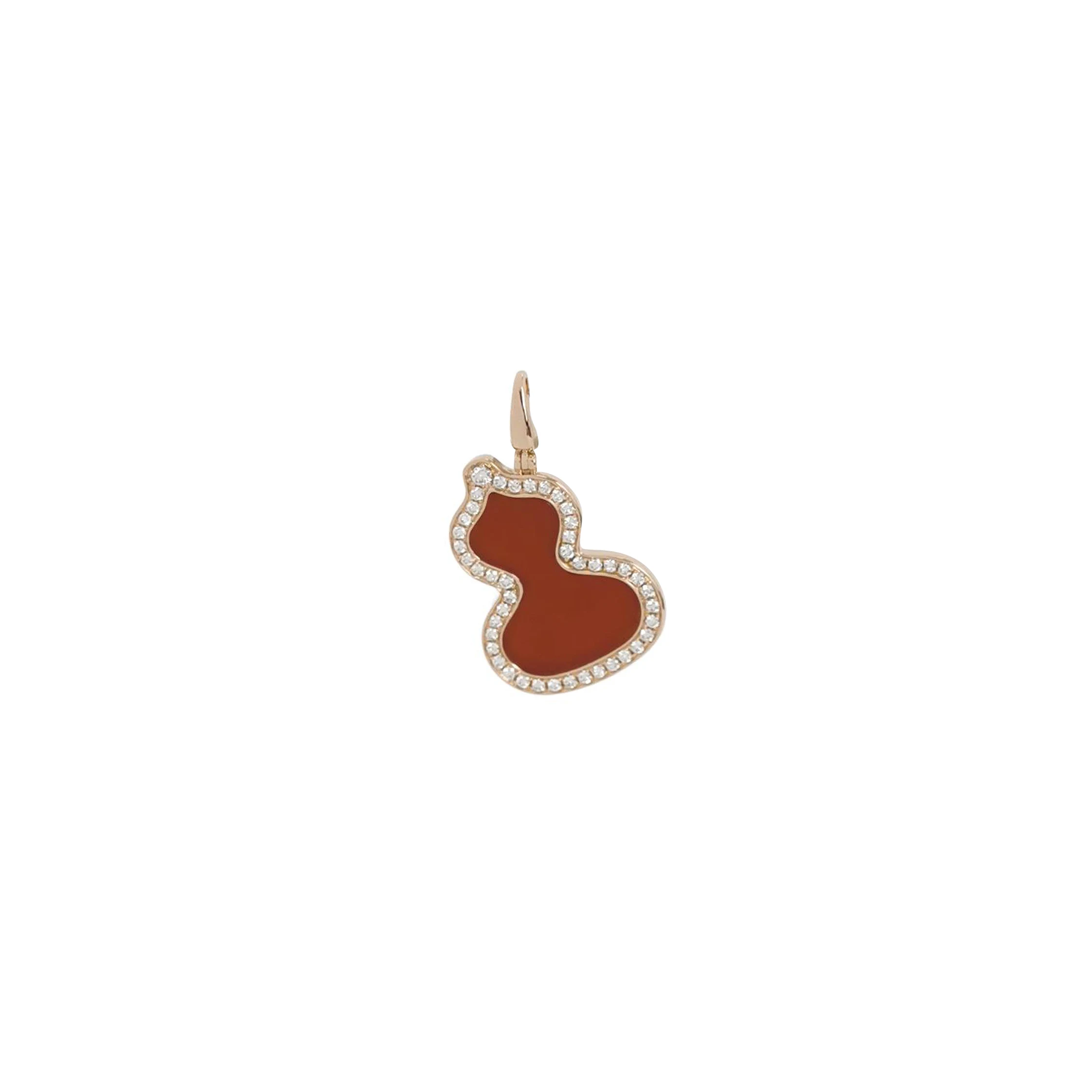 Qeelin Wulu Pendant, 18K Rose Gold, Agate and Diamond