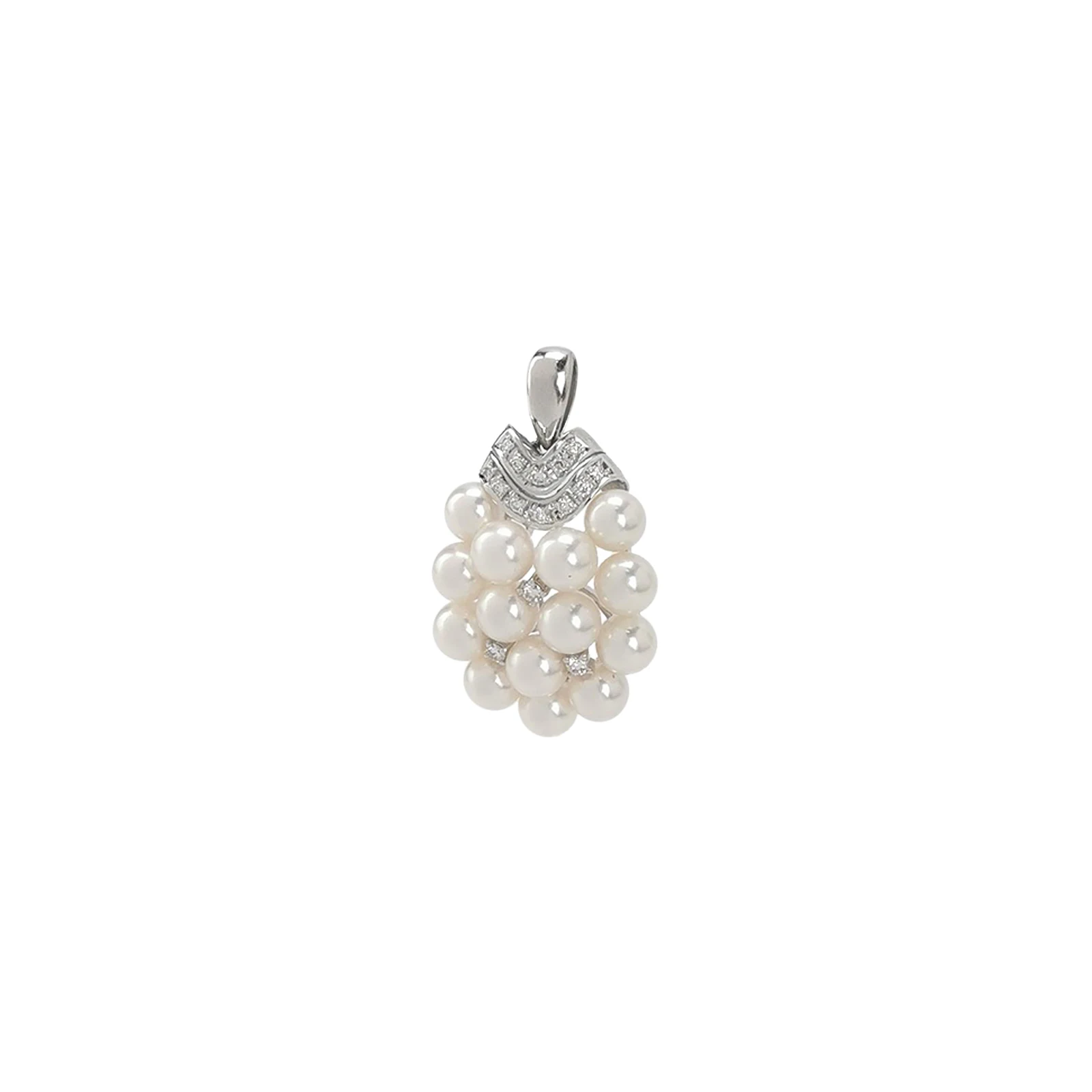 Tasaki Pendant, Platinum PT900, Diamond and Pearl