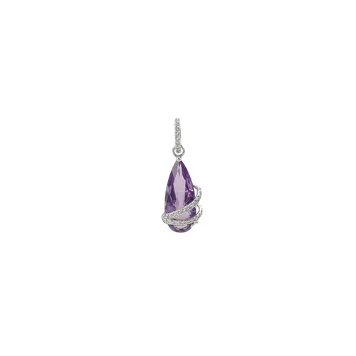 TSL 18K White Gold Diamond Crystal Pendant