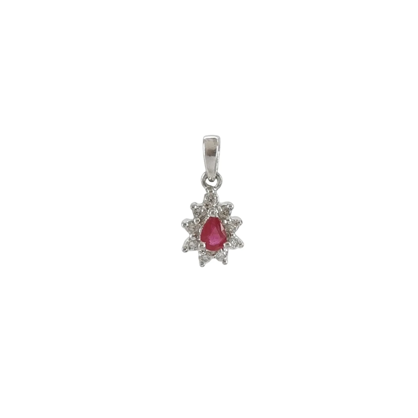 TSL Platinum PT900 Diamond Gemstone Pendant