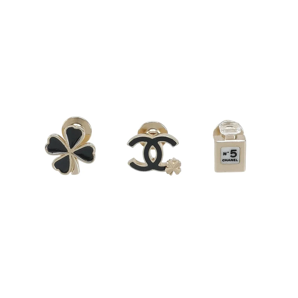 Chanel CC Logo Brooch Set