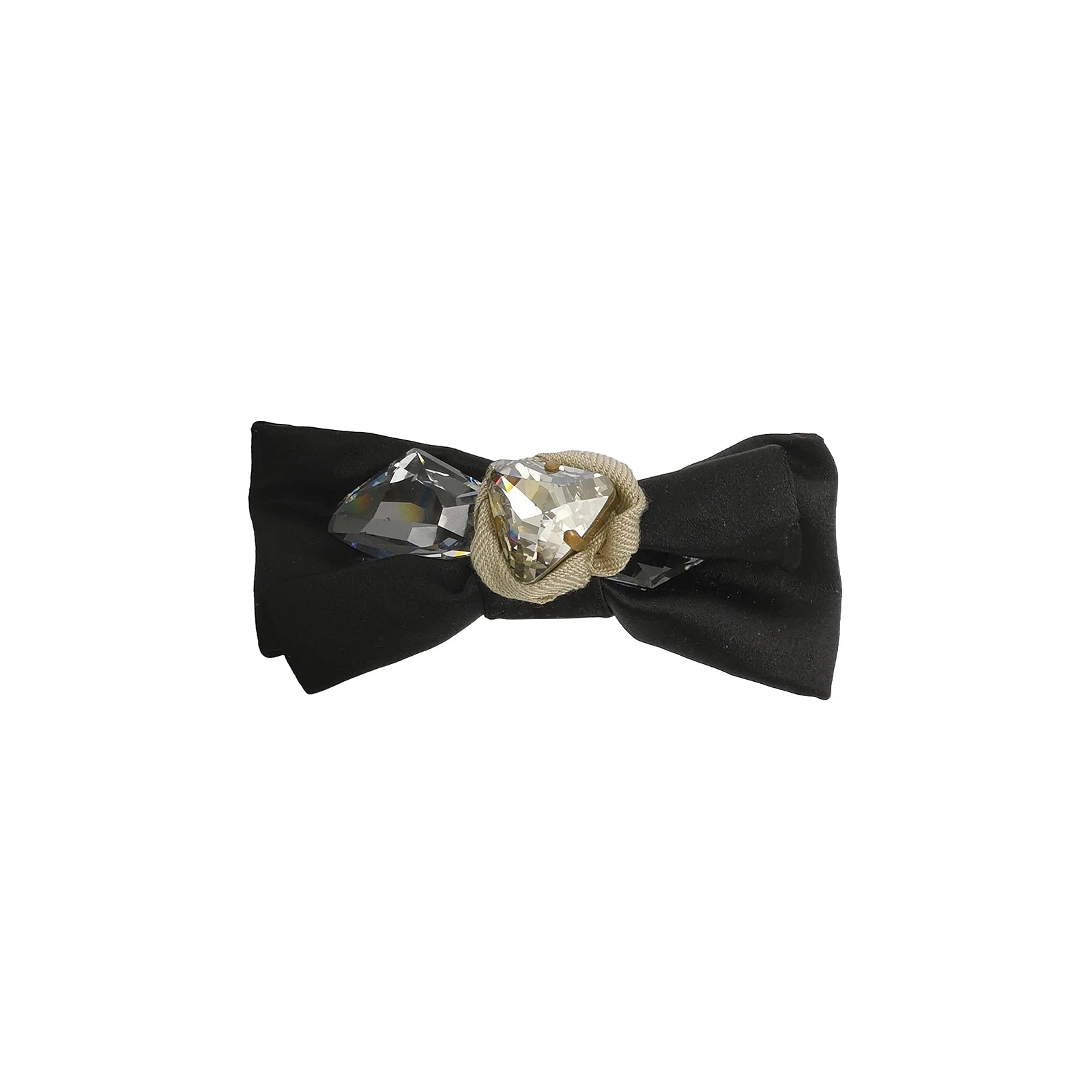 Miu Miu Faux Crystal Satin Bow Brooch