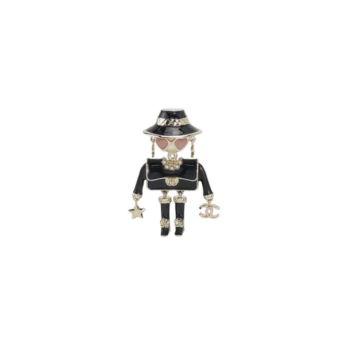 Chanel 25B Robot Brooch, Faux Pearl and CC Logo