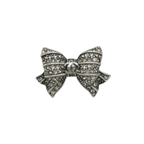 Chanel Vintage Faux Crystal Bow Brooch