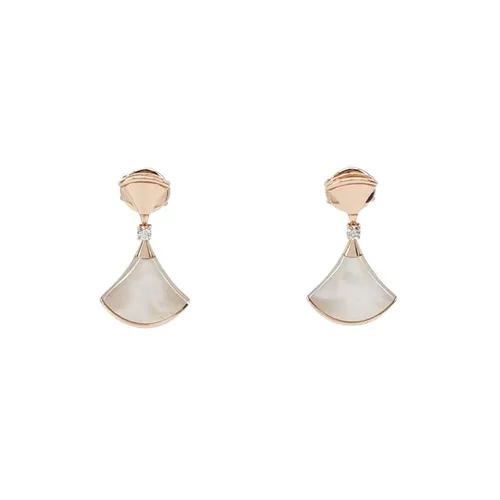 Bvlgari Divas' Dream Stud Earrings, 18K Rose Gold, Diamond and Mother-of-Pearl