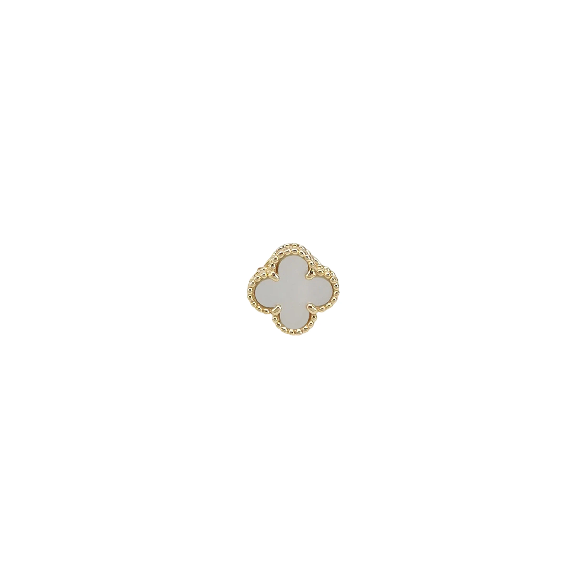 Van Cleef & Arpels Sweet Alhambra Single Stud Earring, 18K Yellow Gold and Mother-of-Pearl