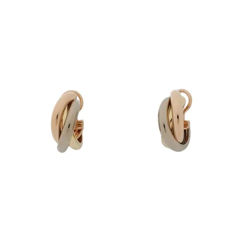 Cartier Trinity Stud Earrings, 18K Rose, White and Yellow Gold
