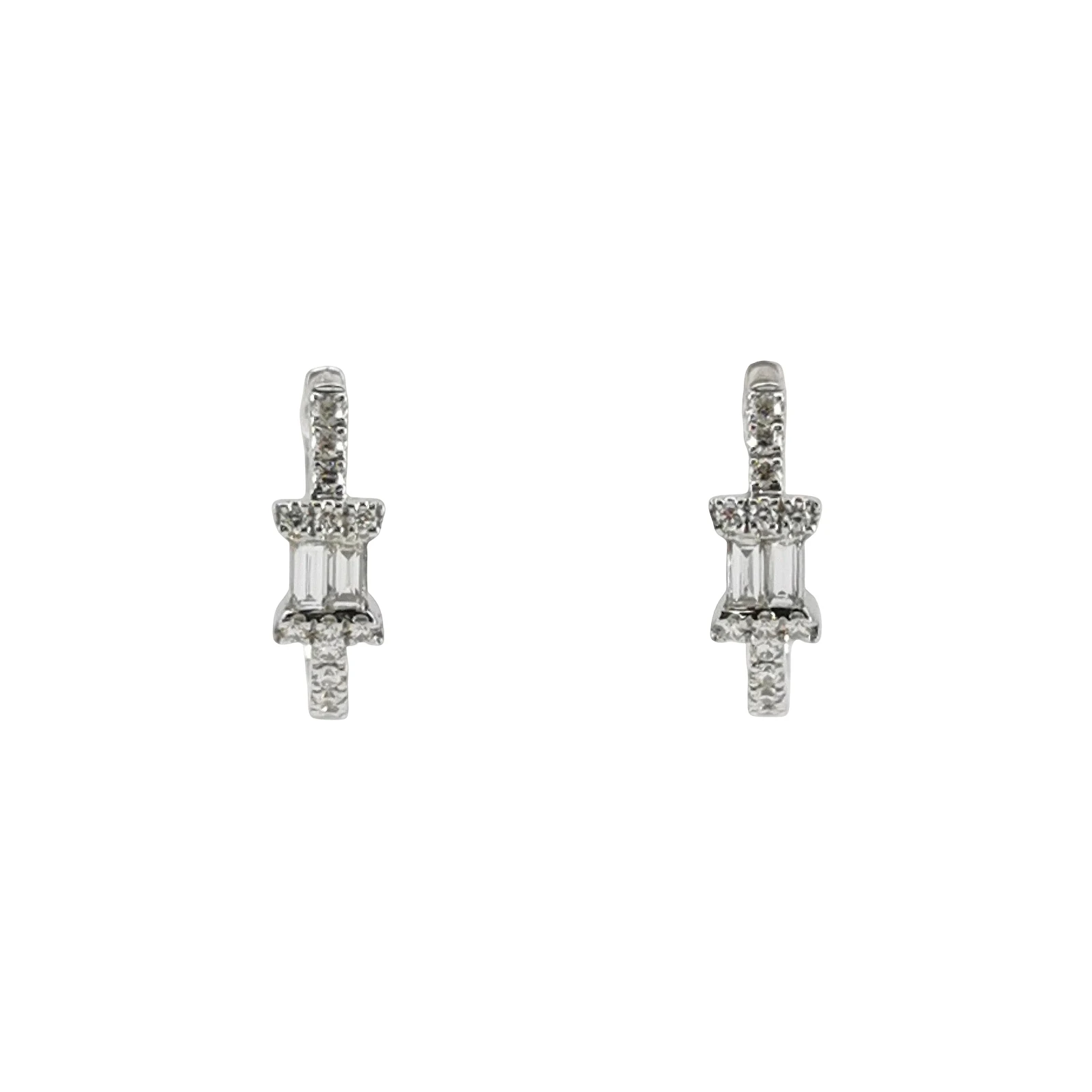 TSL The Gift of Love Earrings, 18K White Gold Diamond