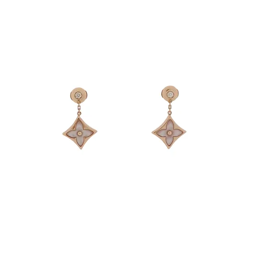Louis Vuitton Color Blossom Stud Earrings, 18K Rose Gold, Diamond and Mother-of-Pearl