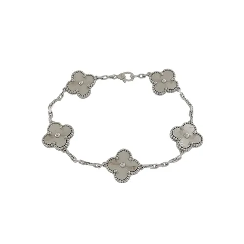 Van Cleef & Arpels Vintage Alhambra Bracelet, 18K White Gold