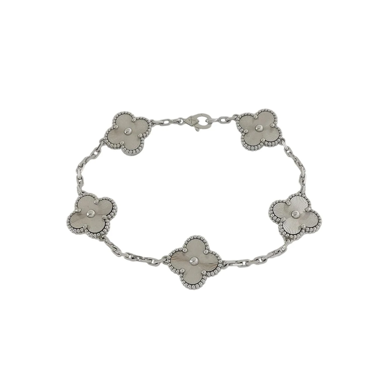 Van Cleef & Arpels Vintage Alhambra Bracelet, 18K White Gold