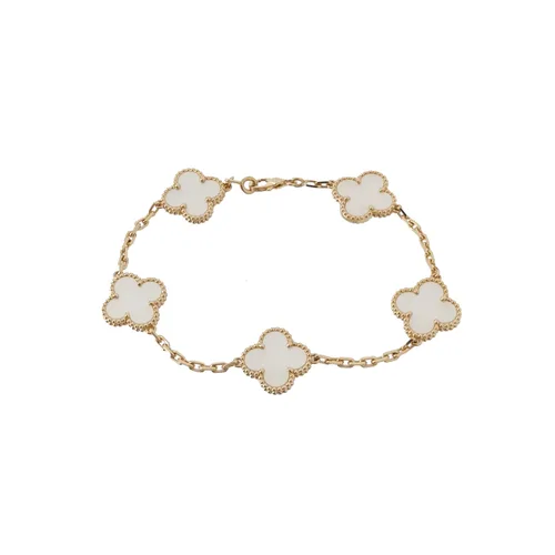 Van Cleef & Arpels Vintage Alhambra Bracelet, 18K Yellow Gold, Mother-of-Pearl