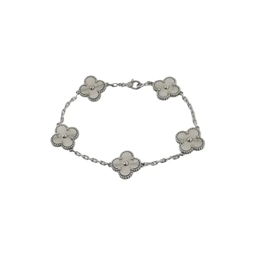 Van Cleef & Arpels Vintage Alhambra Bracelet, 18K White Gold
