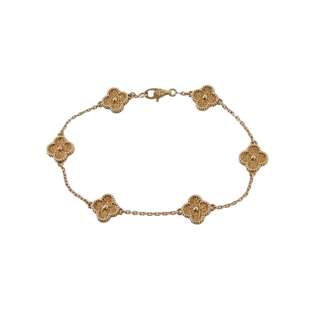 Van Cleef & Arpels Sweet Alhambra Six-Motif Bracelet, 18K Rose Gold