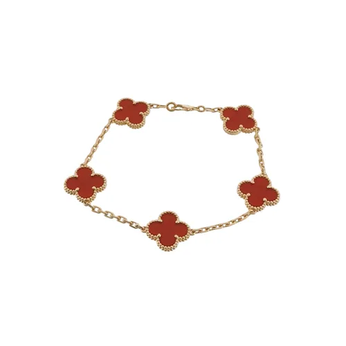 Van Cleef & Arpels Vintage Alhambra Bracelet, 18K Yellow Gold, Carnelian
