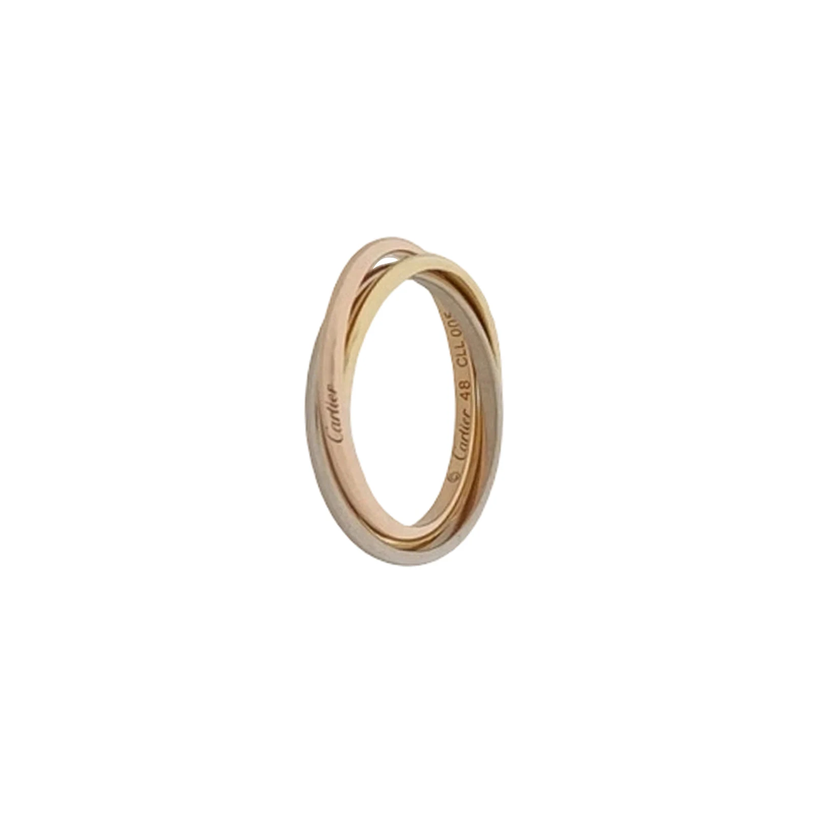 Cartier Trinity Ring, Extra-Small Model, 18K Rose Gold, White Gold and Yellow Gold, Size 9