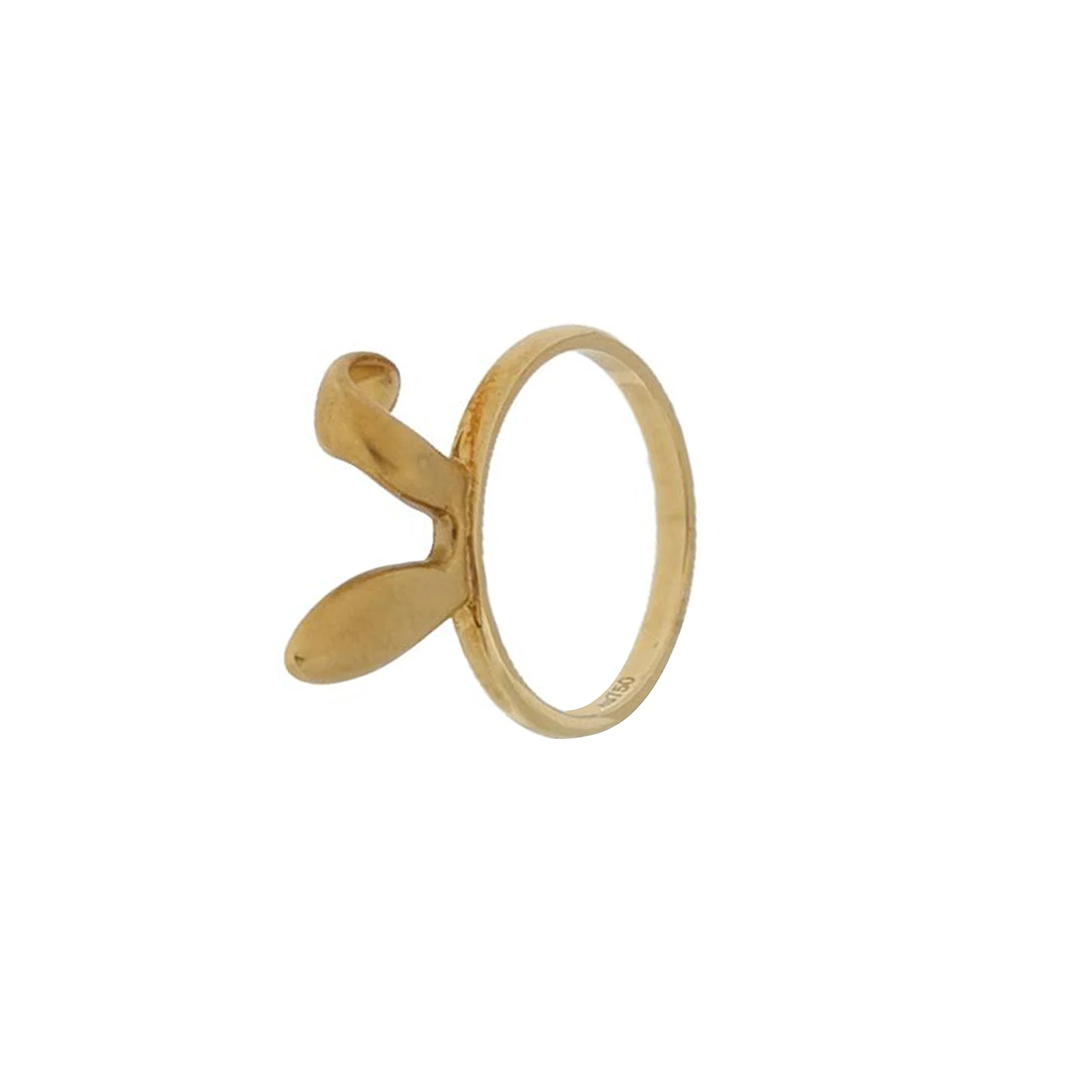 18K Yellow Gold Rabbit Ring, Size 13