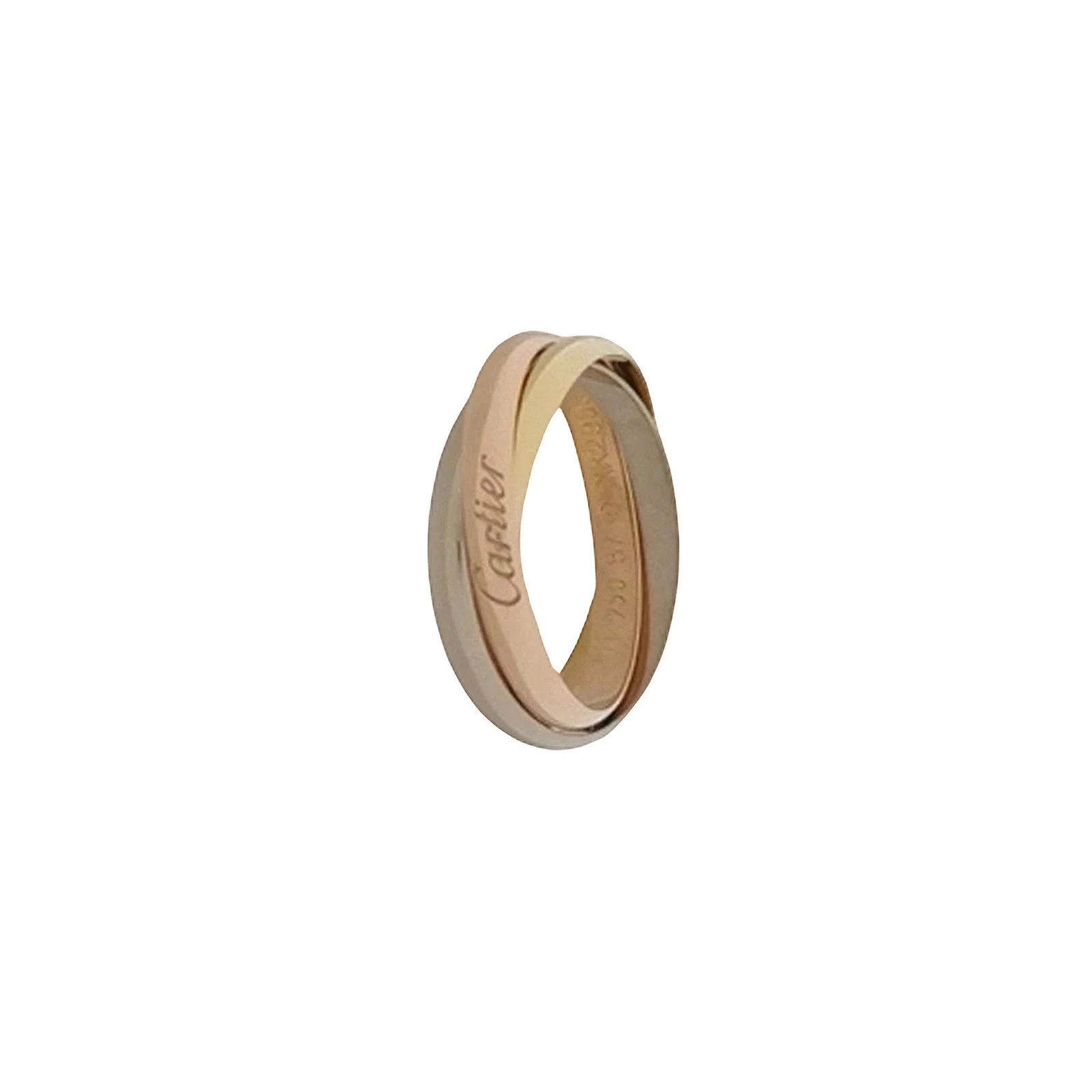 Cartier Trinity Ring, Small Model, 18K Rose Gold, White Gold and Yellow Gold, Size 17