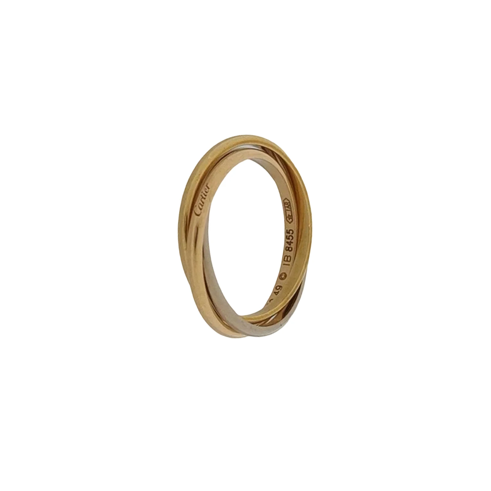 Cartier Trinity Ring, Extra-Small Model, 18K Rose Gold, White Gold and Yellow Gold, Size 10