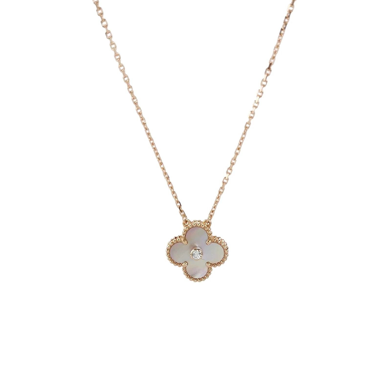 Van Cleef & Arpels Vintage Alhambra Necklace, 18K Rose Gold, Diamond and Mother-of-Pearl, 2025 Holiday Limited Edition